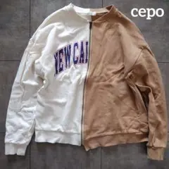 cepo　リメイク　スウェット　ジップカーディガン　古着風