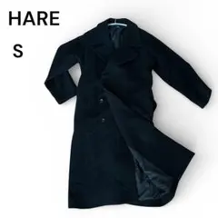 HARE ブラック チェスターコート S