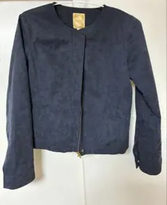 BEAMS HEART カモフラージュ柄ネイビー ノーカラージャケット　0のサムネイル