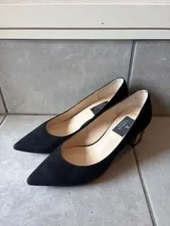 LANVIN パンプス ポインテッドトゥ スエード ブラック24cm