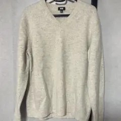 美品⭐️ユニクロ Vネックニット セーター XL ベージュ 極暖