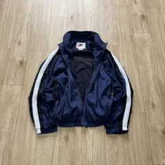 NIKE Nylon Jacket Big Swoosh Navy M