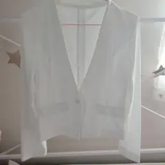 ホワイト テーラードジャケット シングルボタン