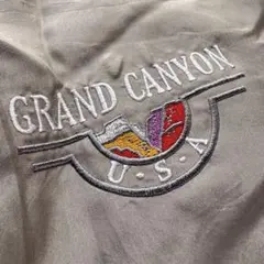 Vint シルク M ブルゾン Grand Canyon USA 刺繍 ベージュのサムネイル