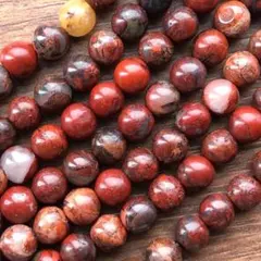 お守り石！レッドジャスパー 丸玉 連売り１連1800円！期間限定出品！