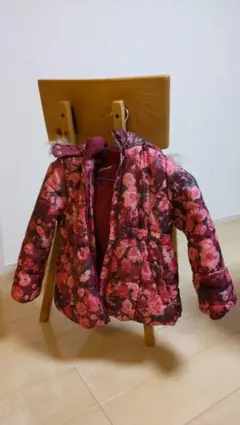 値下げ　H&M フード付ダウンコート 110 4-5Y 中古品