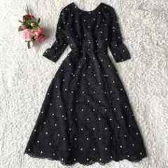 美品✨グレースコンチネンタル ロングワンピース レース 星刺繍 戸田恵梨香 36