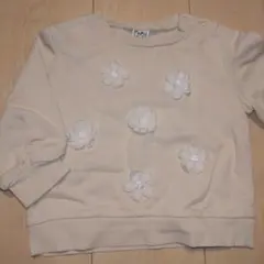 Pupil 花刺繍 長袖トレーナー 裏毛 90