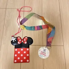 ディズニーリゾート 35周年記念　ネックストラップ【非売品】、ミニーパスケース