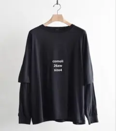 COMOLI 2026AW THINコットン レイヤードTシャツ　サイズ4のサムネイル