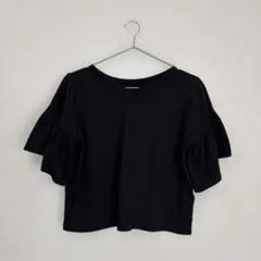 レディース　半袖 カットソー ブラック Fのサムネイル