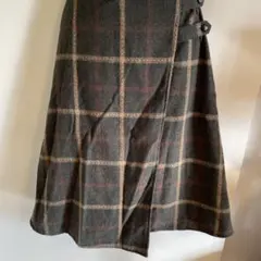 le.coeur blanc チェック柄ラップスカート　巻きスカート
