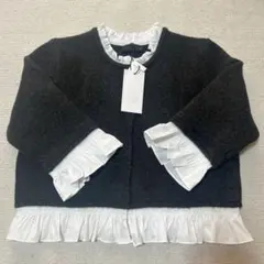 新品タグ付　完売品 ZARA ポプリンコンビニットジャケット ダークグレー　Ｌ