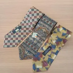 【未使用タグ付き】イタリア製 ネクタイ 3本セット シルク100％ タグ付き