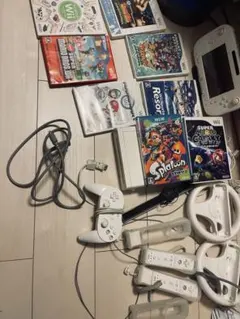 送料無料！お買い得Wii U &カセット8本➕マリオカートコントローラ