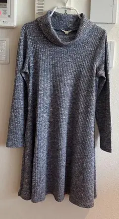 グレー系 タートルネック 長袖ニット