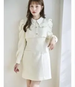 dazzlin ツイードドッキングミニワンピース