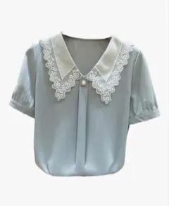 ブラウス レディース 半袖 シフォン フリル 夏カジュアル お洒落 可愛い XL