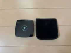 ジャンク品 Chanel スクエアミラー 黒 ミラーカバー付き