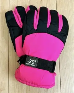 スキー スノーボード グローブ 防水 防寒 キッズ 子供用10〜15歳　ピンク