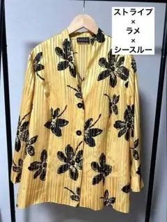 ヴィンテージシースルー ラメ入りカーディガン