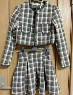 【美品】ダーリッチ チェックツイードセットアップ(上下セット)