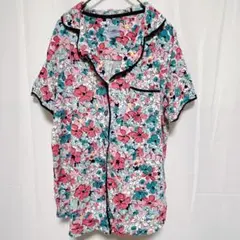 ジェーンアンドブリーカー 花柄 パジャマシャツ ルームウェア 半袖 Sサイズ