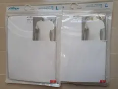 ユニクロ　エアリズム　L　白　クルーネック　T　半袖　２枚セット