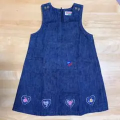 【ミキハウス】デニムジャンパースカート100