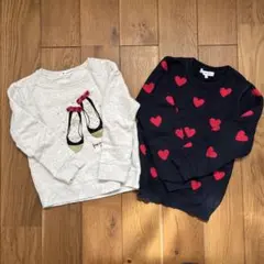 GLOBALWORK ニット トレーナー ハート2点セット