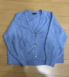 UNIQLO　 XLサイズ スフレヤーン カーディガン　くすみブルー
