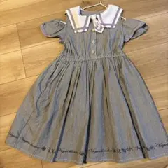 【axes femme kids】【美品】ストライプ セーラー襟 ワンピース