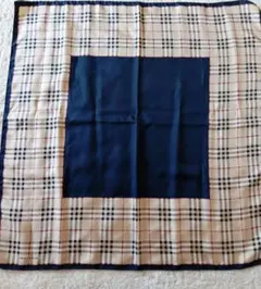 バーバリースカーフ　大判87cm　ネイビーノバチェック　 美品