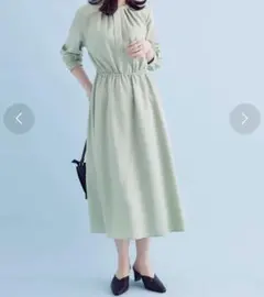 VIS フロントタックワンピース(ミントグリーン)