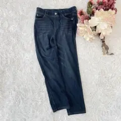 Has-ideal裏起毛ウルトラストレッチデニムレギンスパンツ（XL）濃紺系