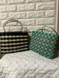 プラカゴバッグ　ppバンドカゴバッグ 2個セット　　①