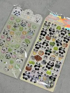 ボンボンドロップシール風 パンダ 2種セット