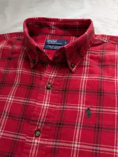 Polo by Ralph Lauren チェックシャツ レッド Lサイズ