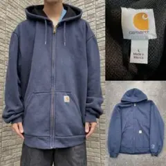 Carhartt アクティブジャケット ネイビー フェード パーカー