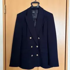 美品✨ZARA ザラ　ダブルブレスト　金ボタン　ブレザー　紺ブレ　Ｍ