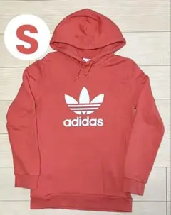 ❷アディダス　パーカー　フーディ　ピンク系　ビックロゴ　トレフォイル　トレーナー
