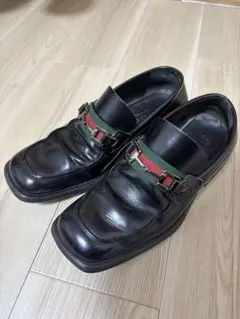 GUCCI ブラックレザー ローファー／箱無し