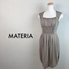 MATERIA マテリア レディース ノースリーブ ワンピ 膝丈 カーキのサムネイル