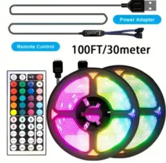 LEDテープライト 100FT/30メートル IRリモコン付き