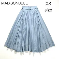 3762【美品】マディソンブルー フレアタックボリュームスカート 無地 XS 青のサムネイル