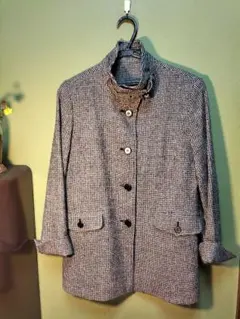 ＲＧコレクションチェック柄ウールジャケットコートＬサイズ