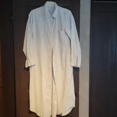 ストライプ柄 ロングシャツワンピース L