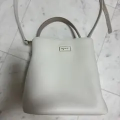 agnes b. アニエスベー ショルダーバッグ ホワイト　ワンハンドル