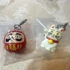 だるま 招き猫 めじるしアクセサリー2点セット