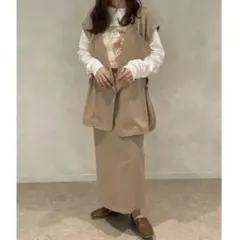 apres jour clair ジレ + ナロースカート セットアップ